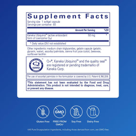 Emballage de Pure Encapsulations Ubiquinol-QH 50 mg 60 capsules molles
