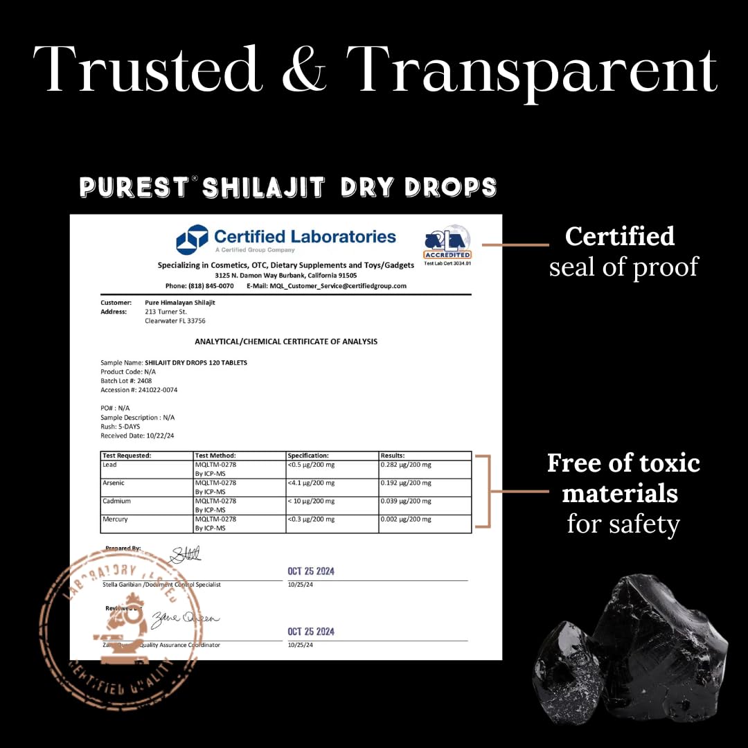 Emballage de Pure Himalayan Shilajit gouttes sèches