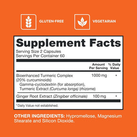 Emballage de Qunol Curcuma et Gingembre 1000mg capsules