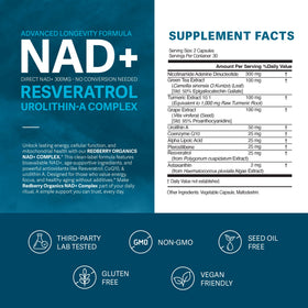 Emballage de Redberry Organics Complément NAD+ 300mg
