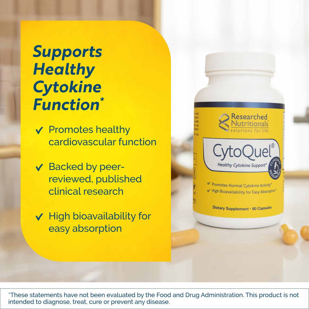 Emballage de Researched Nutritionals CytoQuel 90 capsules