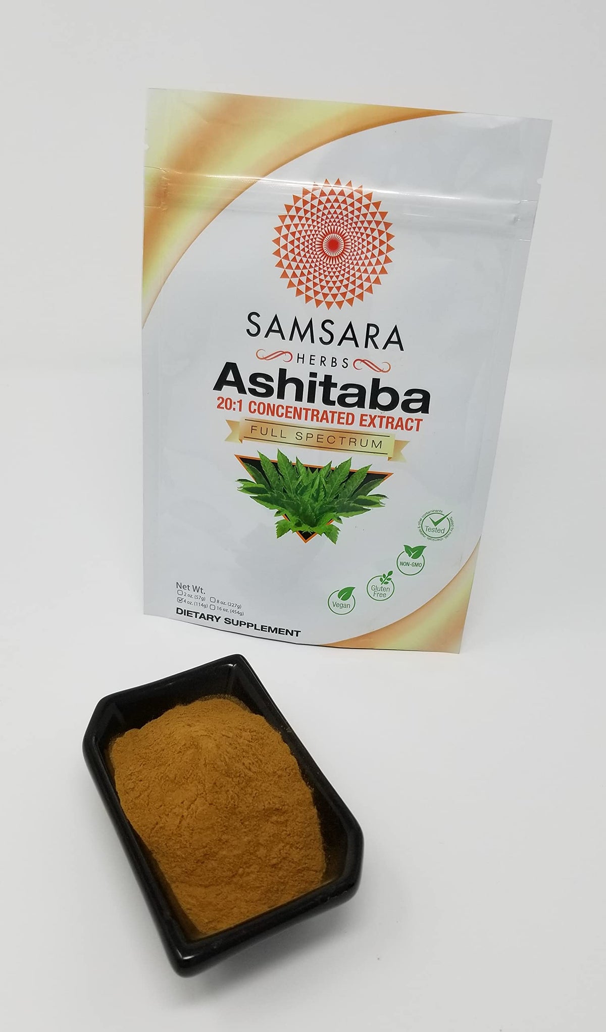 Emballage de Samsara Herbs Ashitaba 57g vue de dos