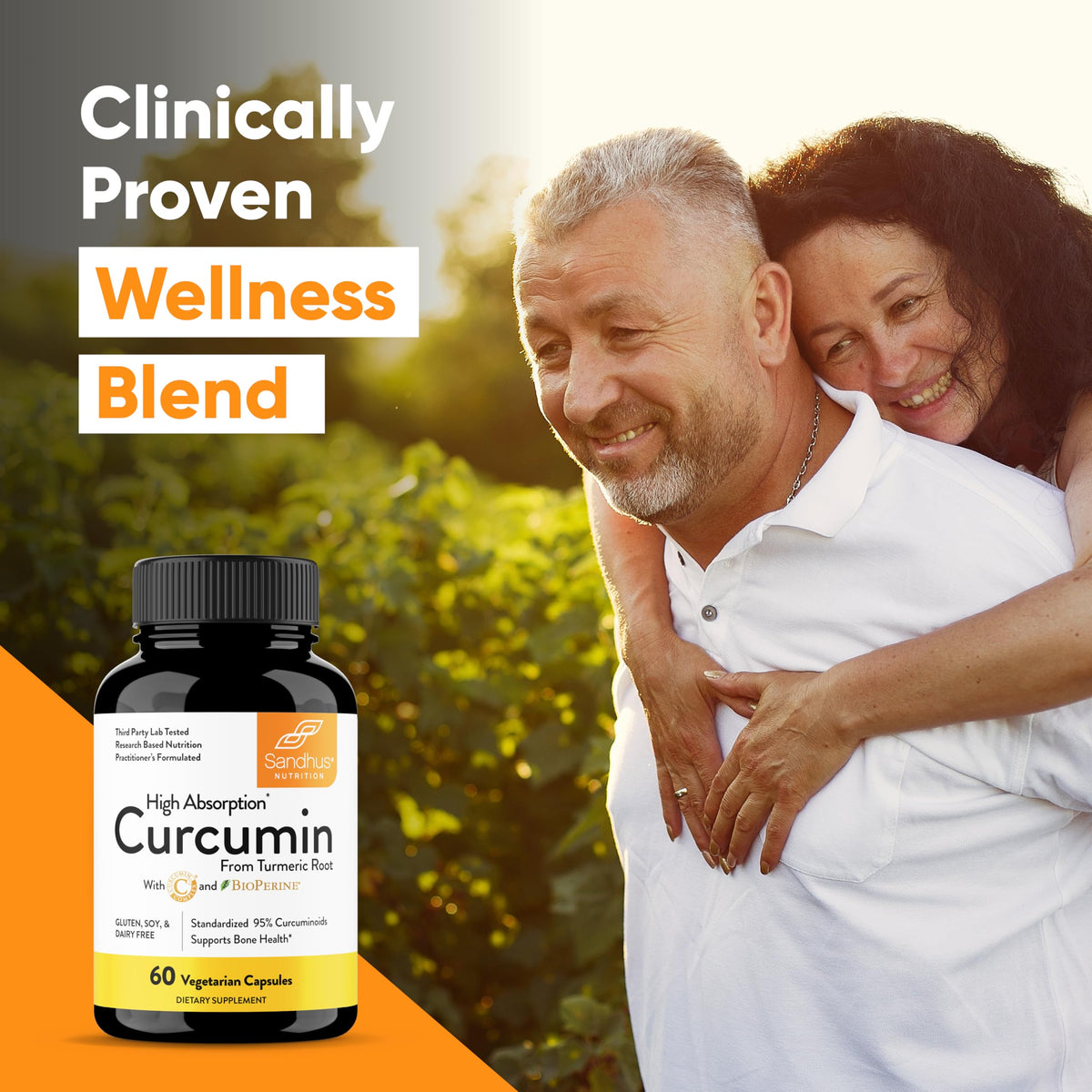 Emballage de Sandhu's Curcumin C3 Complex avec capsules