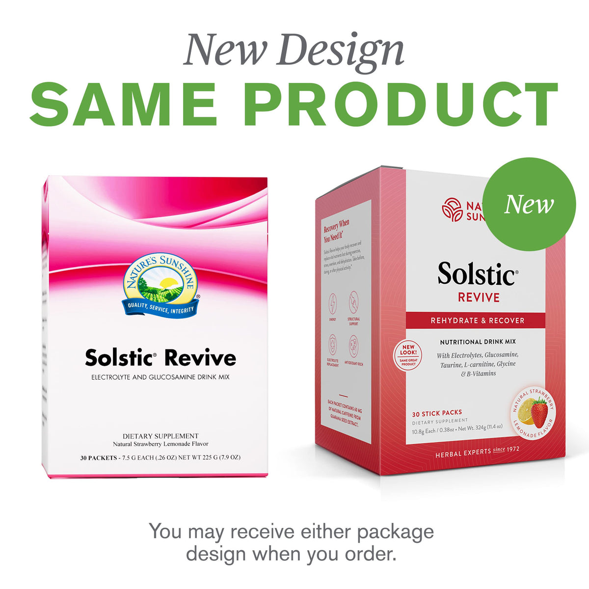 Emballage de Solstic Revive sur fond blanc