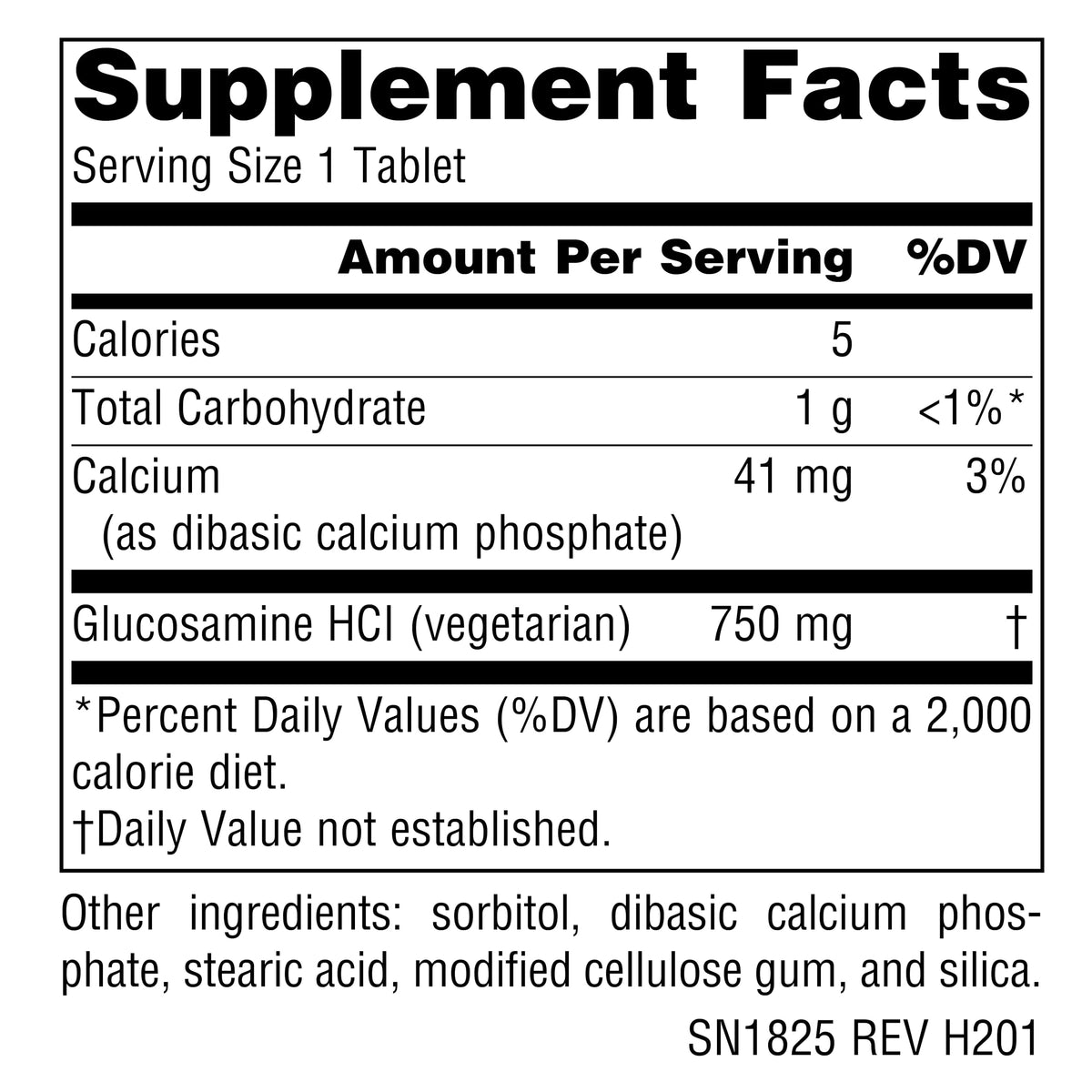 Emballage de Source Naturals Glucosamine Végétarien 750 mg