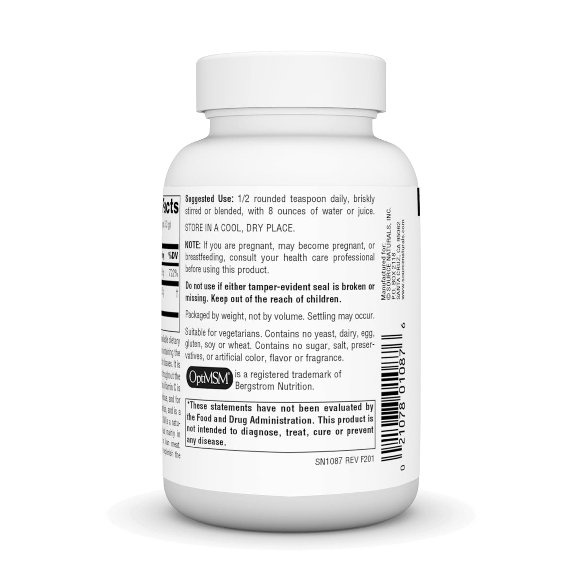 Emballage de Source Naturals MSM en poudre 141g