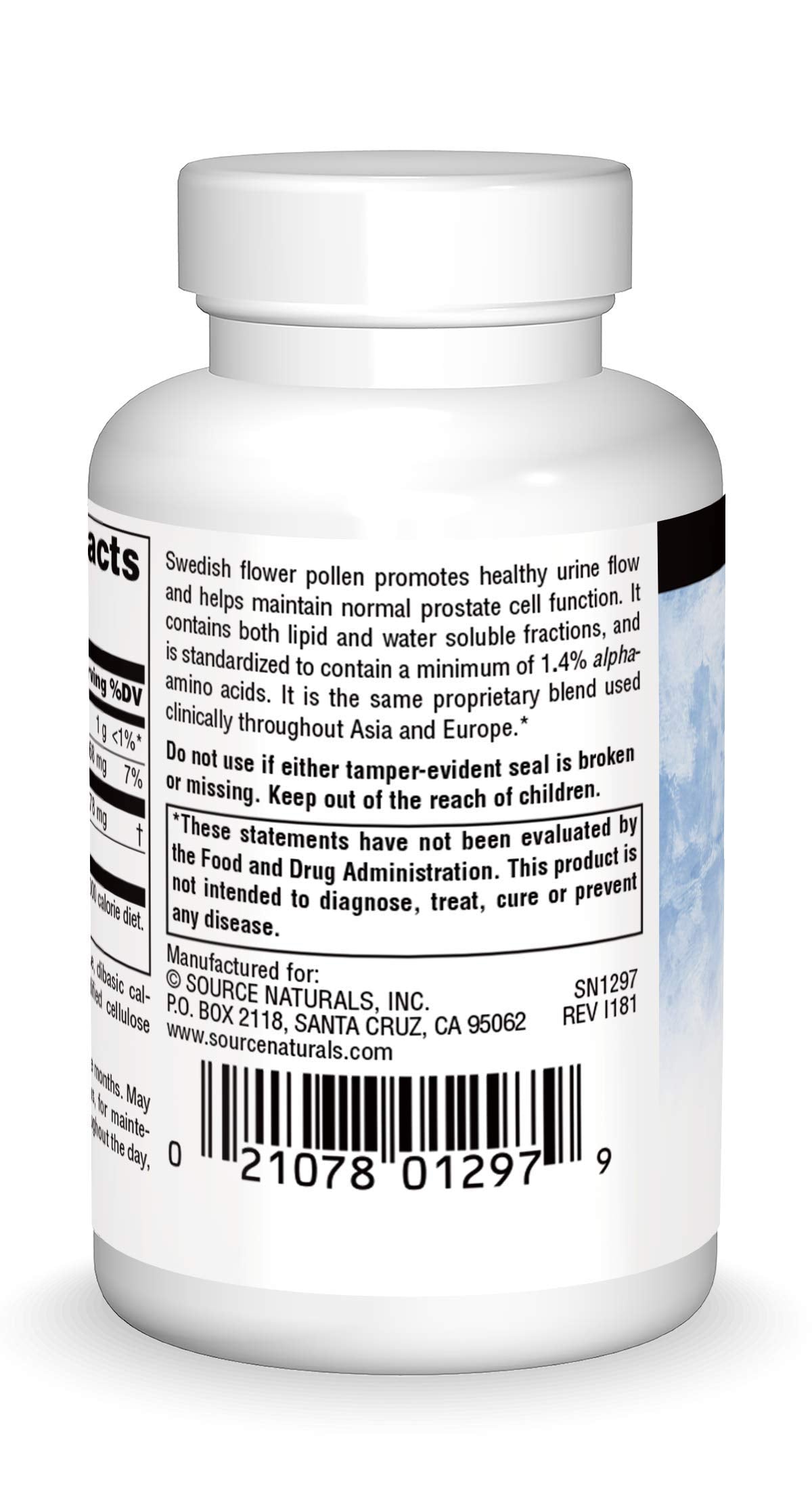 Emballage de Source Naturals Pollen de Fleurs Suédois