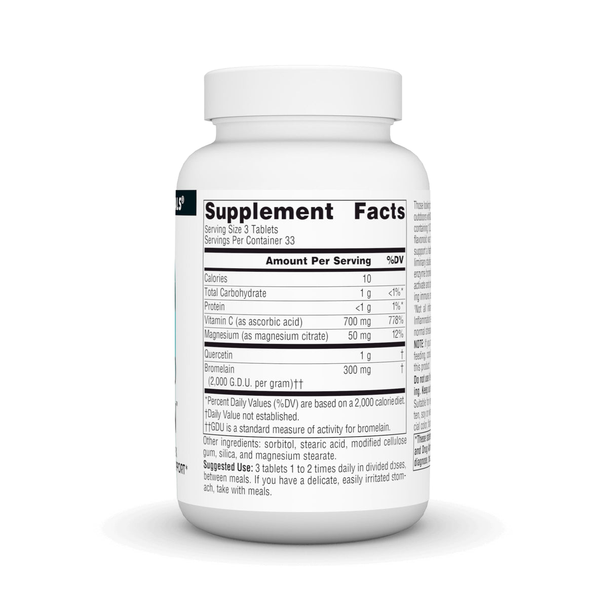 Emballage de Source Naturals Quercétine Activée, vue de côté