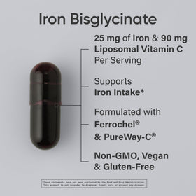 Emballage de Sports Research Fer 25mg avec Vitamine C