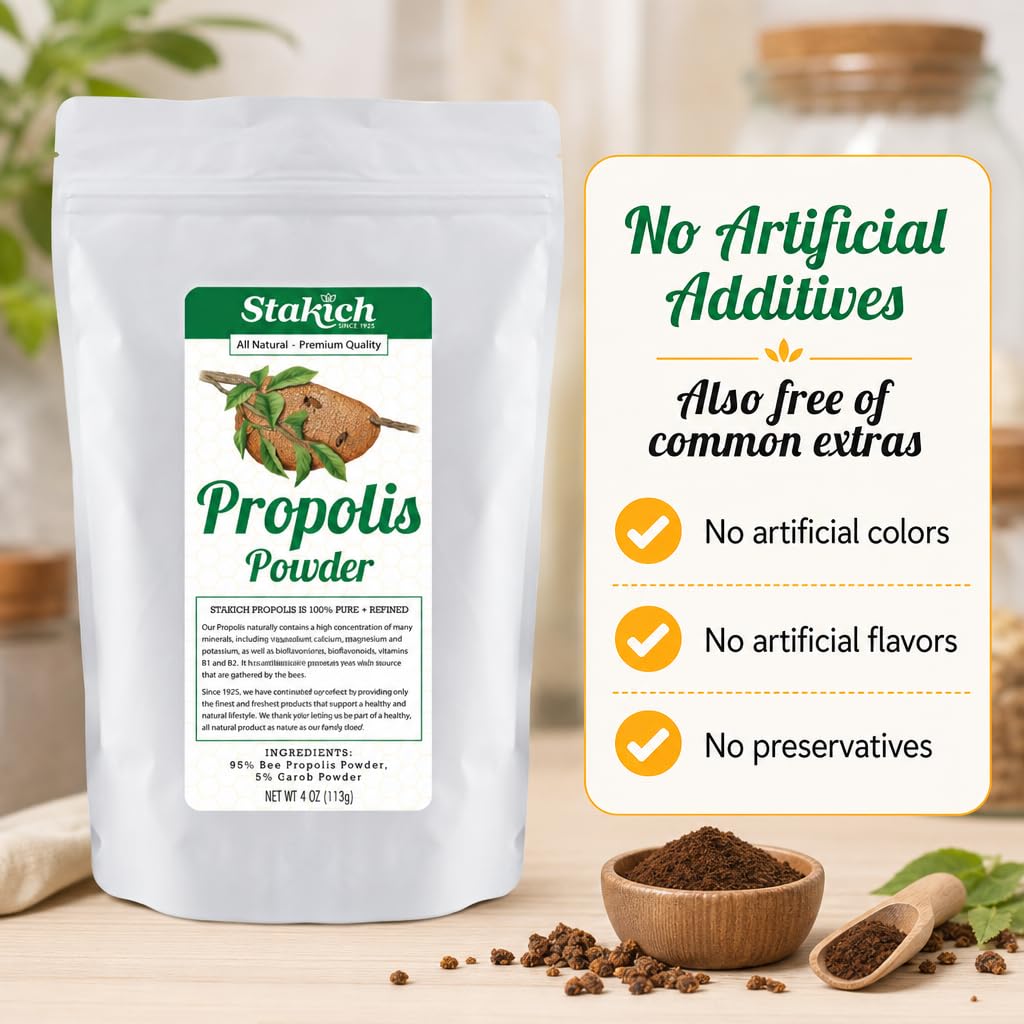 Emballage de Stakich Poudre de Propolis d'Abeille 95% Pure
