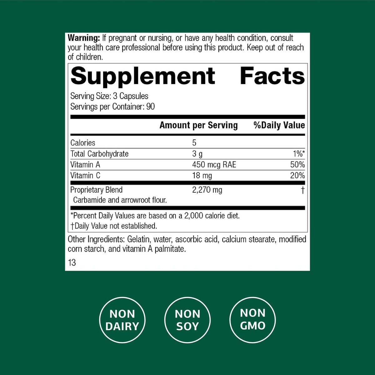 Emballage de Standard Process A-C Carbamide 270 capsules