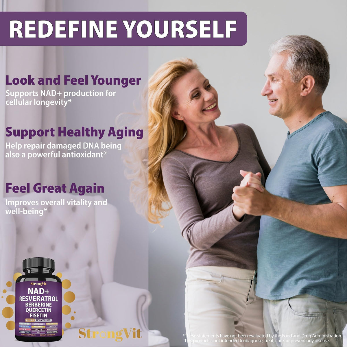 Emballage de StrongVit Resvératrol avec informations nutritionnelles