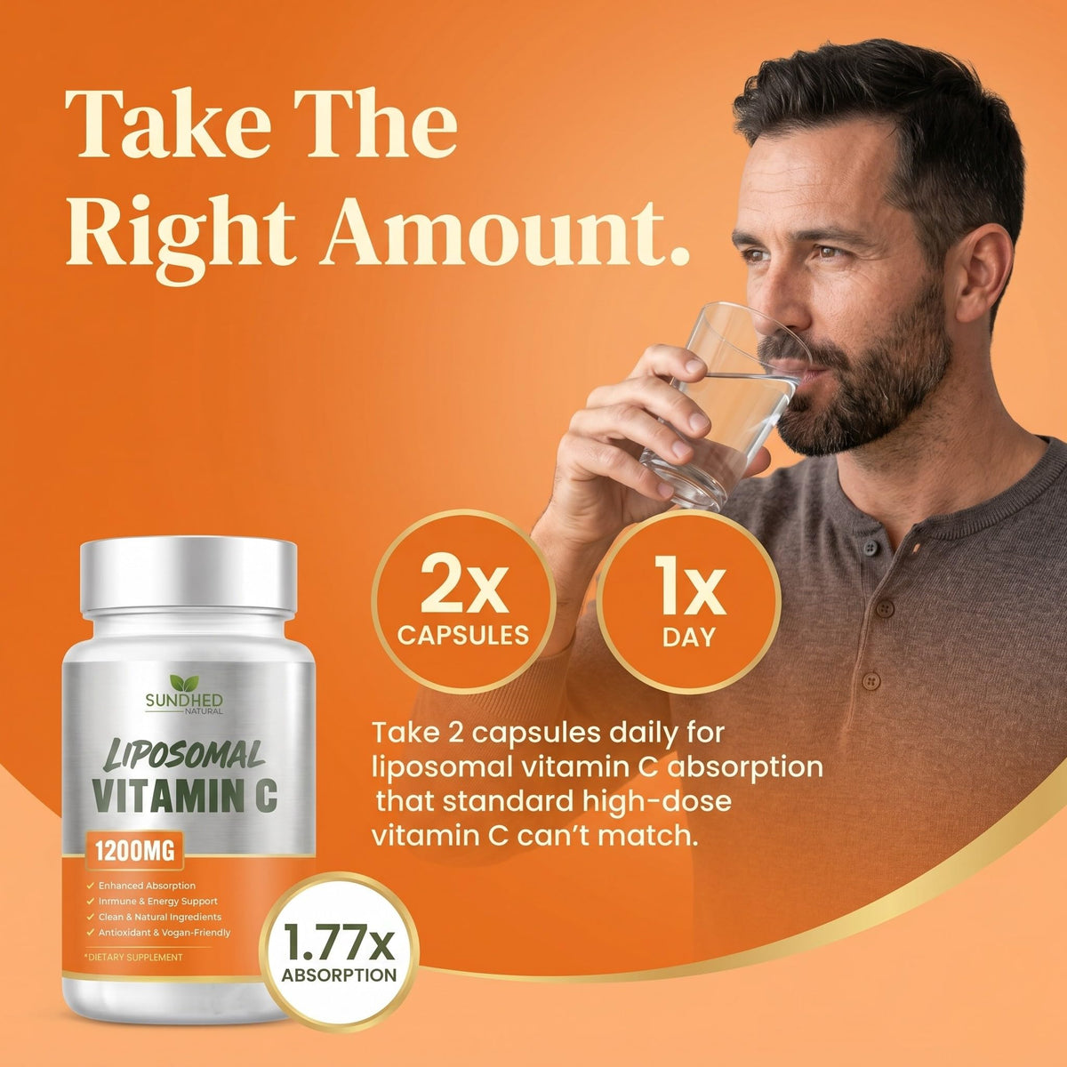 Emballage de Sundhed Natural Vitamine C Liposomale de face