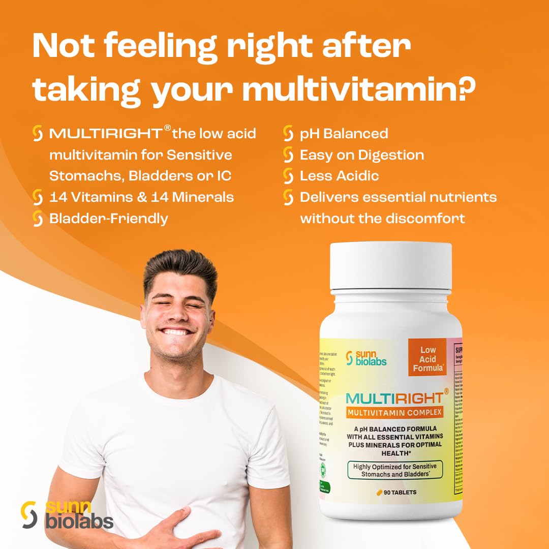 Emballage de SUNN BIOLABS Multivitamine MultiRight avec informations nutritionnelles