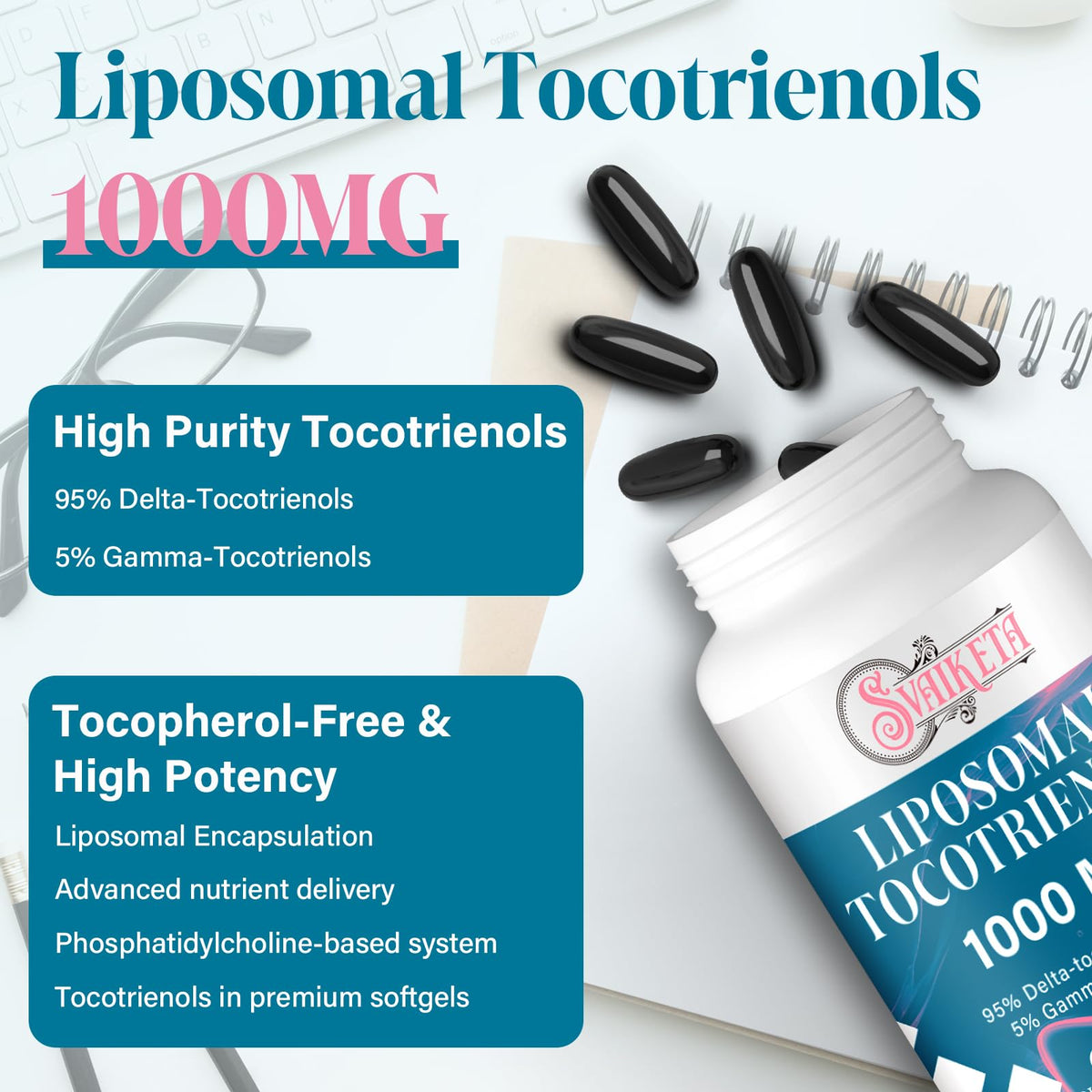 Emballage de Svaiketa Tocotrienols Liposomaux 1000mg