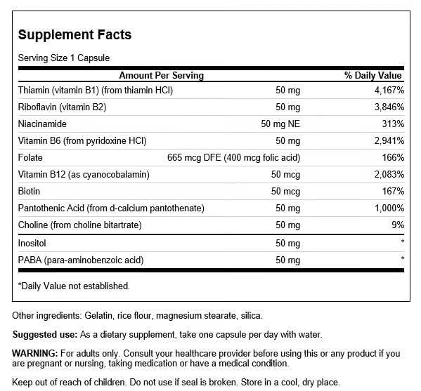 Emballage de Swanson Balance B-50 Complex 100 capsules