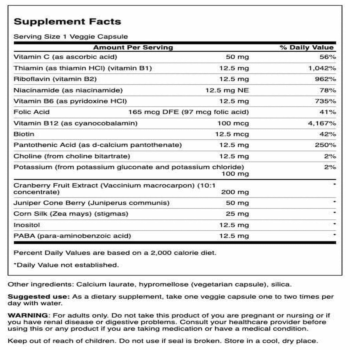 Emballage de Swanson Complément Alimentaire Urinaire avec capsules