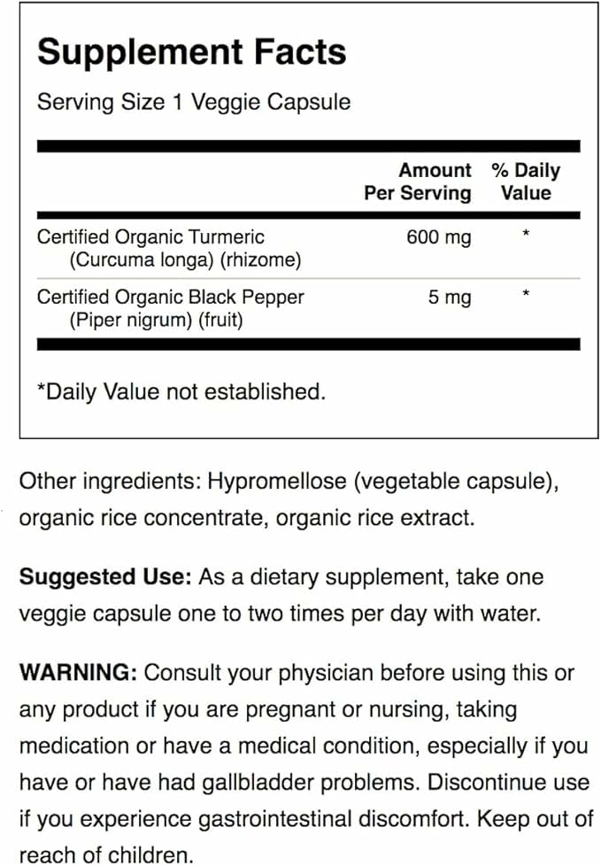 Emballage de Swanson Curcuma & Poivre Noir 60 capsules