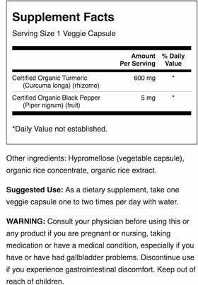 Emballage de Swanson Curcuma & Poivre Noir 60 capsules