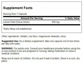 Emballage de Swanson Écorce de Citron 400 mg, 60 Capsules