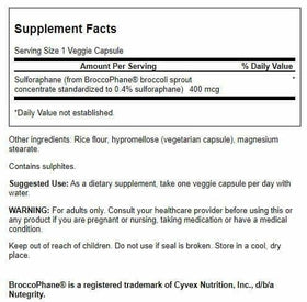 Emballage de Swanson Extrait de Germes de Brocoli avec étiquette