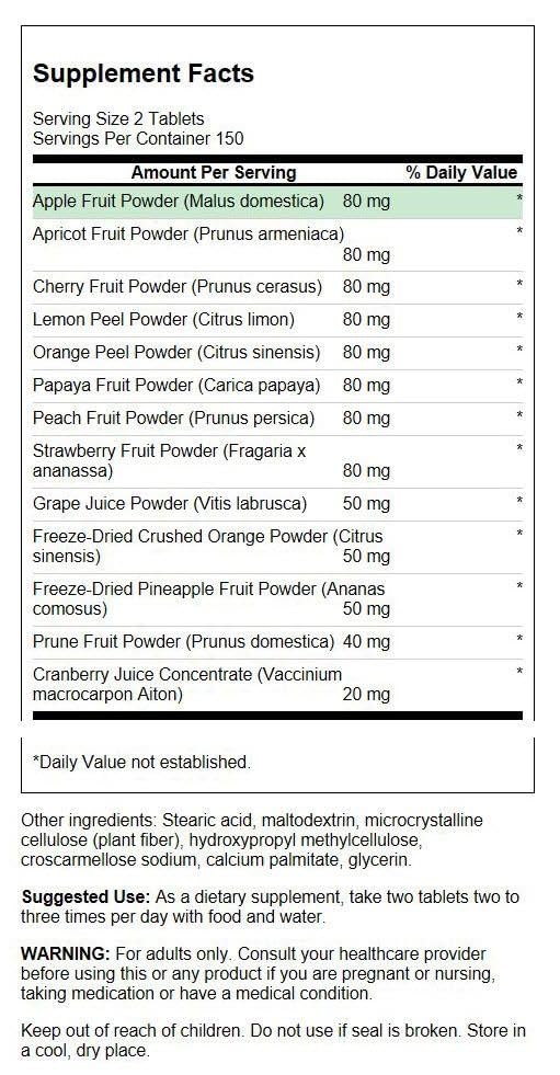 Emballage de Swanson Fruit4Life Mélange Antioxydant 300 comprimés