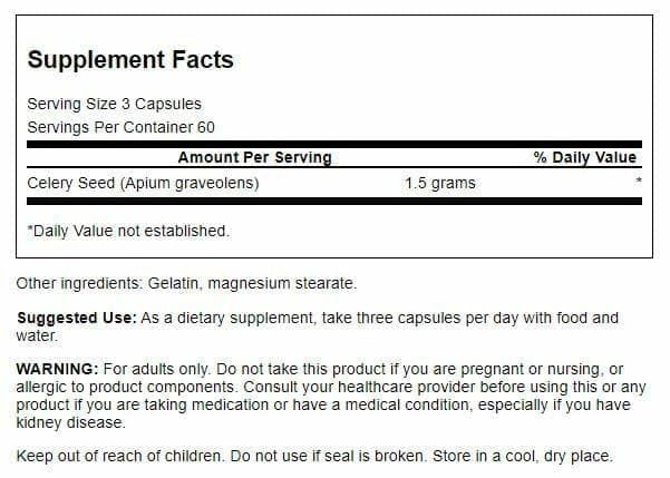 Emballage de Swanson Graines de Céleri 500 mg.