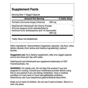 Emballage de Swanson Hiactives cerise acide et curcuma avec les gélules à l'intérieur