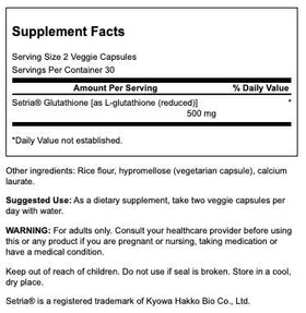Emballage de Swanson L-Glutathione 250 mg 60 capsules