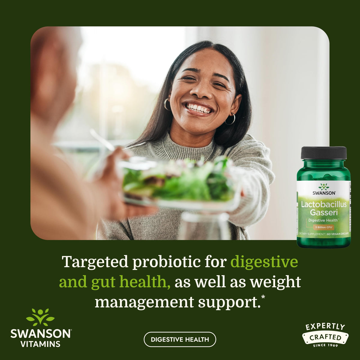 Emballage de Swanson Lactobacillus Gasseri Probiotique 60 capsules