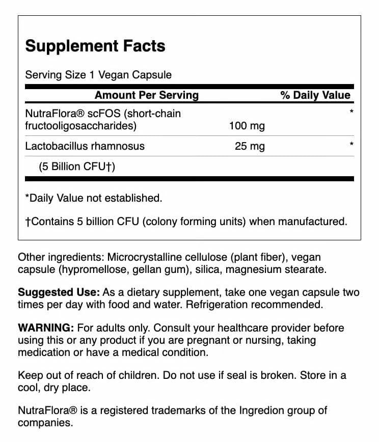 Emballage de Swanson Lactobacillus Rhamnosus avec 60 gélules