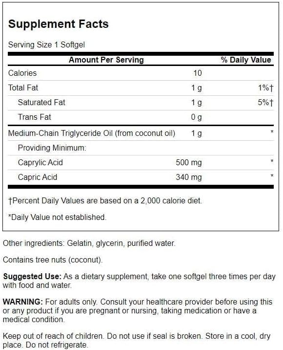 Emballage de Swanson MCT Pur 1000 mg 90 gélules souples