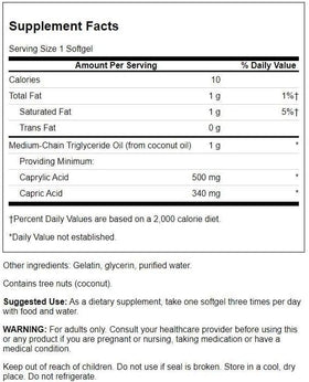Emballage de Swanson MCT Pur 1000 mg 90 gélules souples