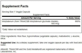 Emballage de Swanson Molybdène Chélaté 400 mcg