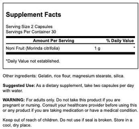 Emballage de Swanson Noni 500 mg 60 capsules