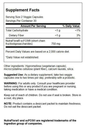 Emballage de Swanson Nutraflora Fibre Prébiotique 375 mg gélules végétales