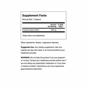 Emballage de Swanson Premium N-Acetyl Cysteine 600 mg