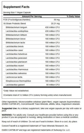 Emballage de Swanson Probiotique 16 souches avec capsules