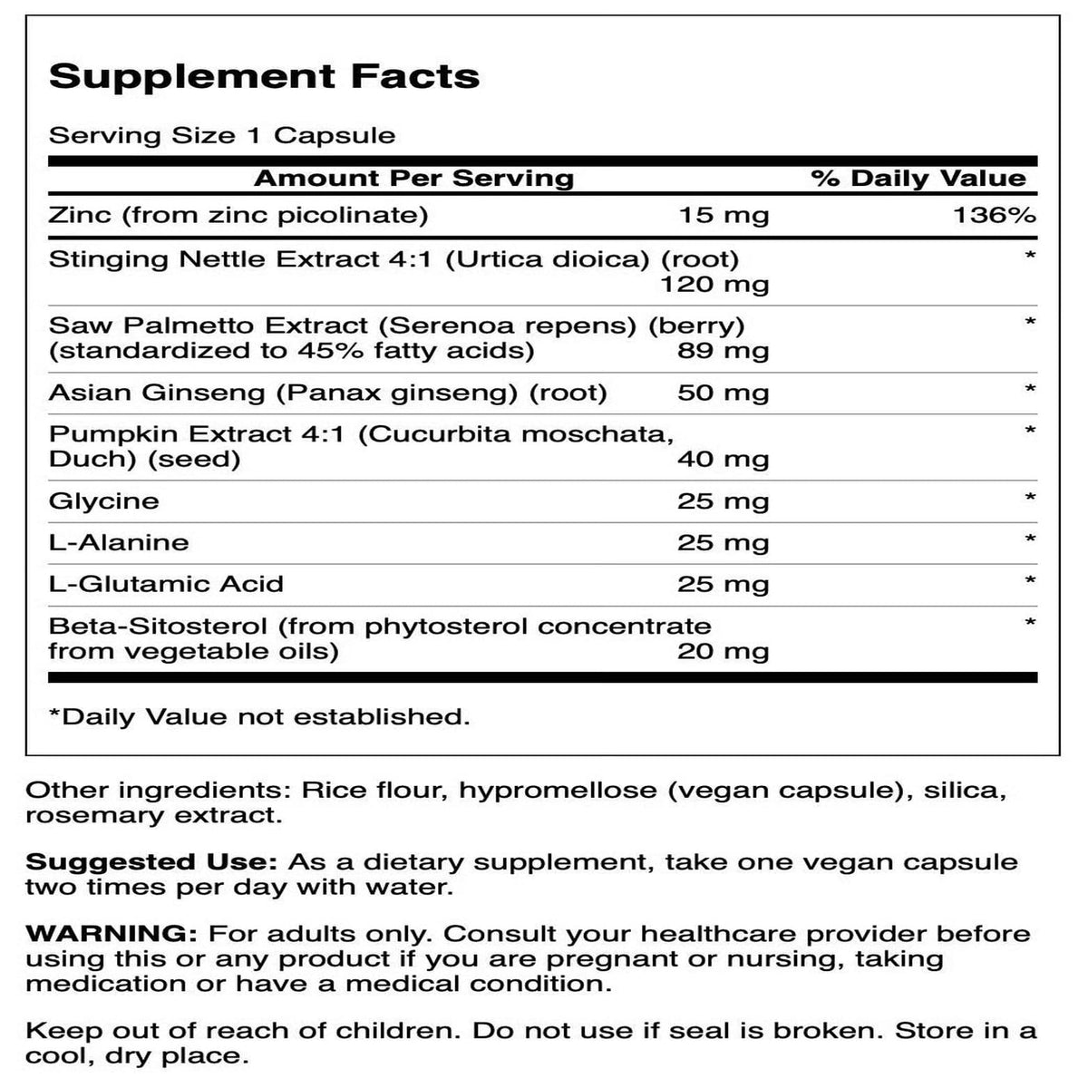 Emballage de Swanson Prostate Essentials avec capsules