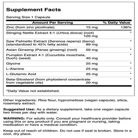 Emballage de Swanson Prostate Essentials avec capsules