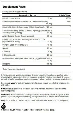 Emballage de Swanson Prostate Essentials Plus 90 Veg Caps