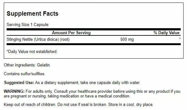 Emballage de Swanson Racine d'ortie 500 mg