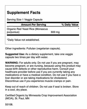 Emballage de Swanson Riz Rouge 600 mg gélules végétales