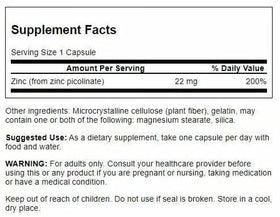 Emballage de Swanson Zinc Picolinate 22 mg 60 capsules
