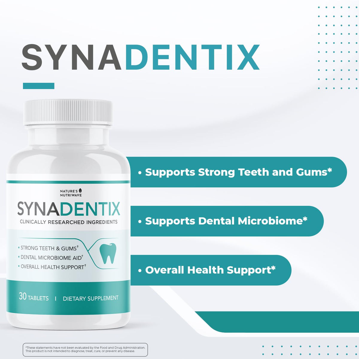 Emballage de Synadentix comprimés avec informations sur les ingrédients