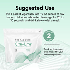 Emballage de Theralogix CitraLith montrant les ingrédients