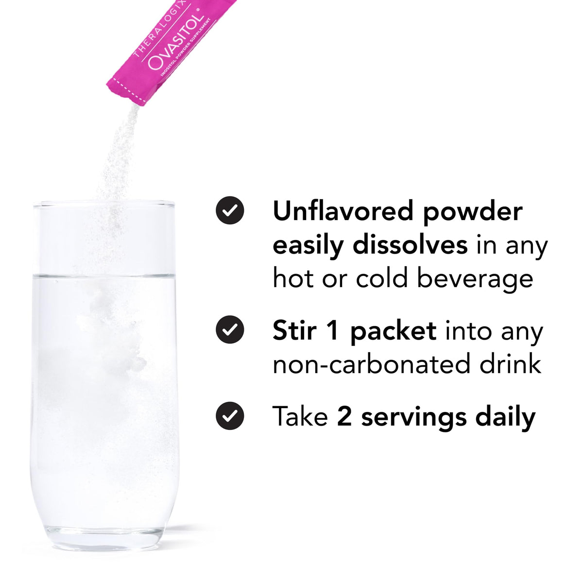 Emballage de Theralogix Ovasitol avec informations nutritionnelles
