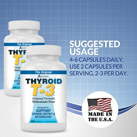 Emballage de Thyroid T-3 d'Absolute Nutrition avec étiquette visible