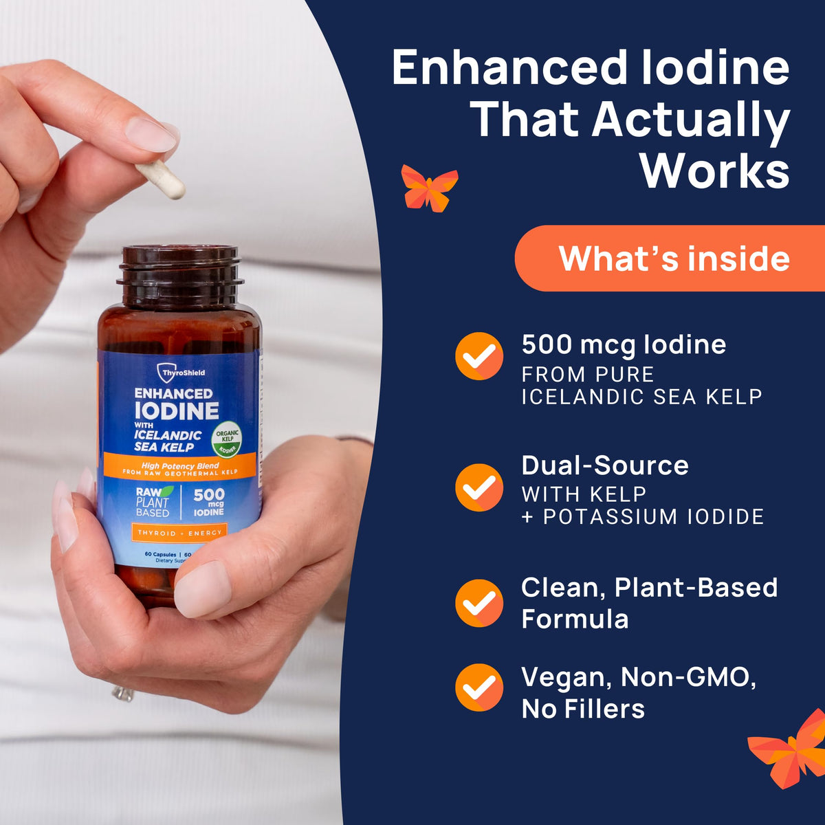 Emballage de ThyroShield iode 500 mcg 60 capsules