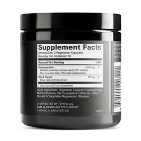 Emballage de Toniiq Ashwagandha 20:1 avec 10% de withanolides